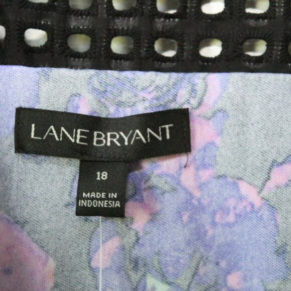 NWT Lane Bryant Perforated Eyelet Dress Black Multicolor Plus Size 18 H12952 - Picture 5 of 11